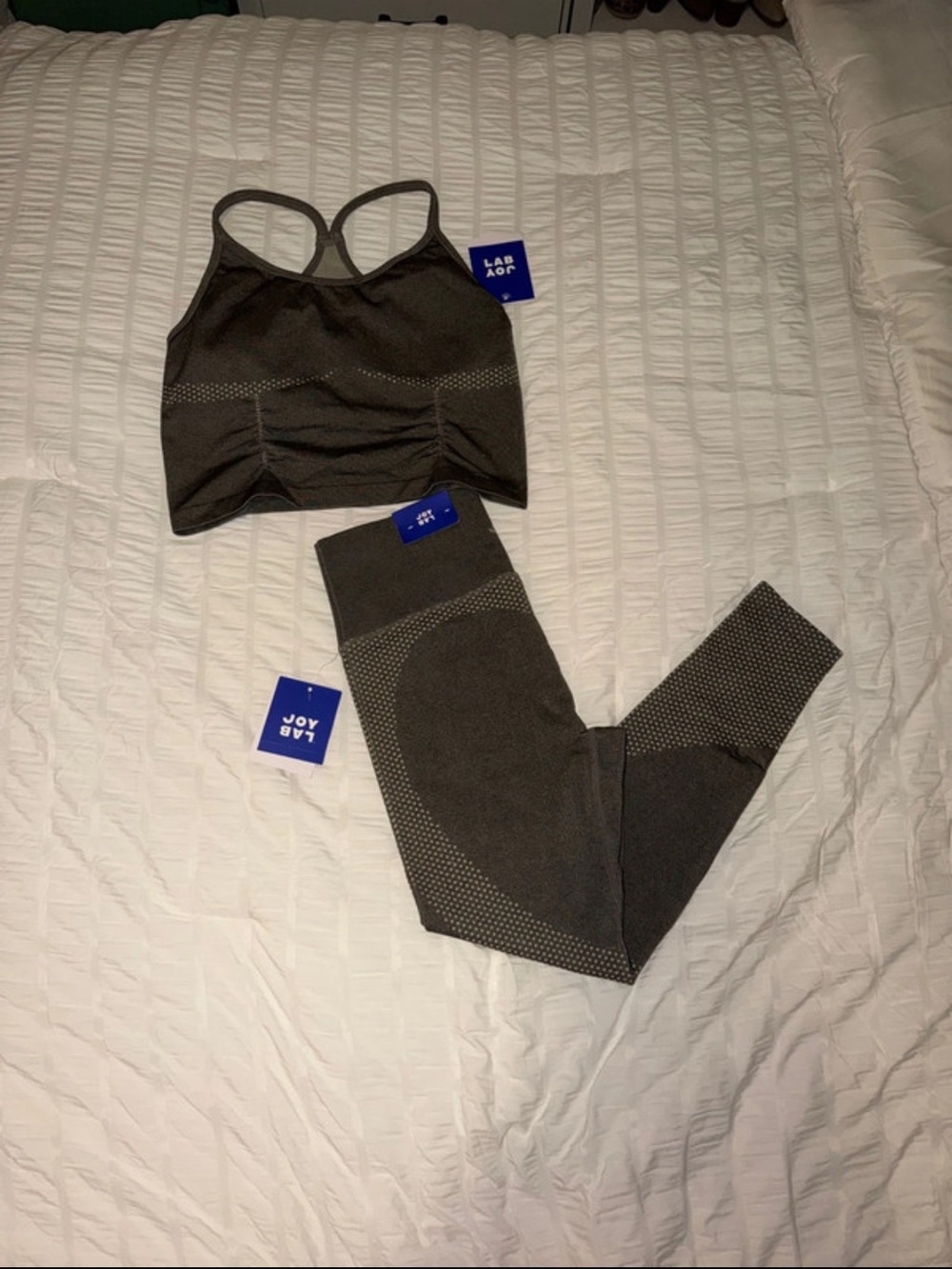 JoyLab Charcoal Seamless Sports Bra & Leggings Set